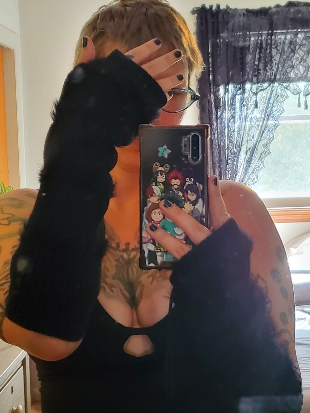 Black Fuzzy Arm Warmers